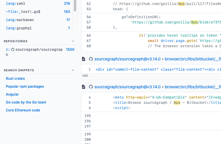 Snippets are in the search side panel