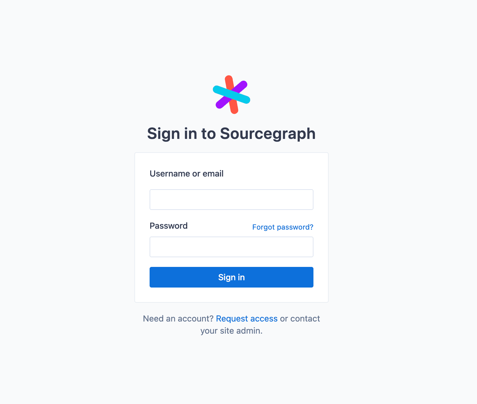 Login form with request access link