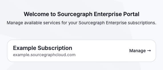 Sourcegraph Enterprise Portal subscription